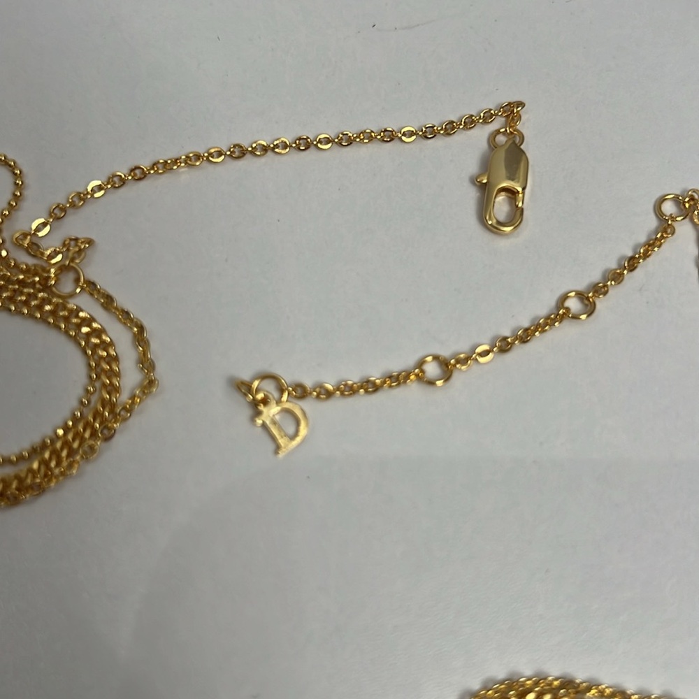 DIOR Gold Rhinestones Necklace 16” - Picture 7 of 8